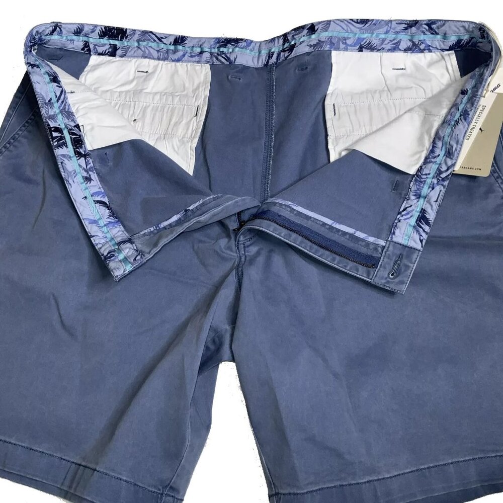 Tommy Bahama Mens Big & Tall 44RG Port Side Blue Stretch 10” Boracay Chino Short - Picture 4 of 7